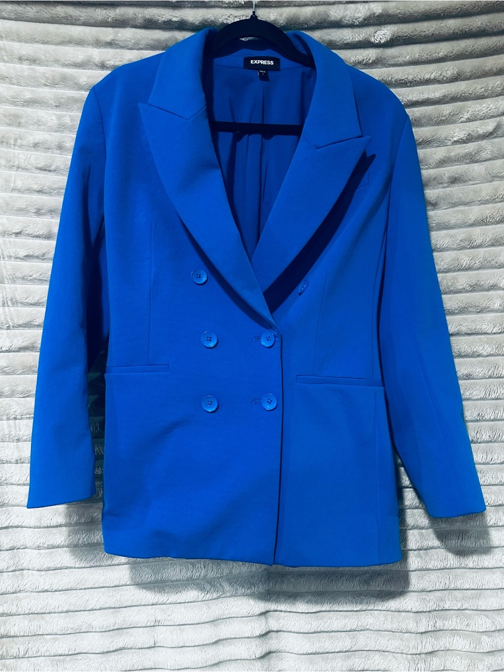 Express Women's Double-Breasted Royal Blue Blazer